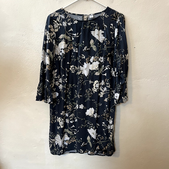 BUNDLE OF TWO Medium Summer Dresses Long Sleeve Mini Floral, One Black One Gray - Picture 3 of 8